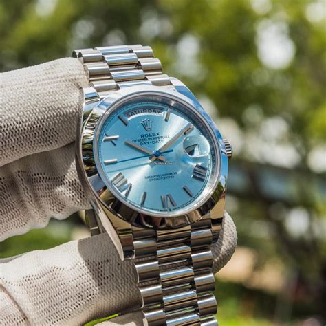 rolex day-date 40 platinum ice blue dial price